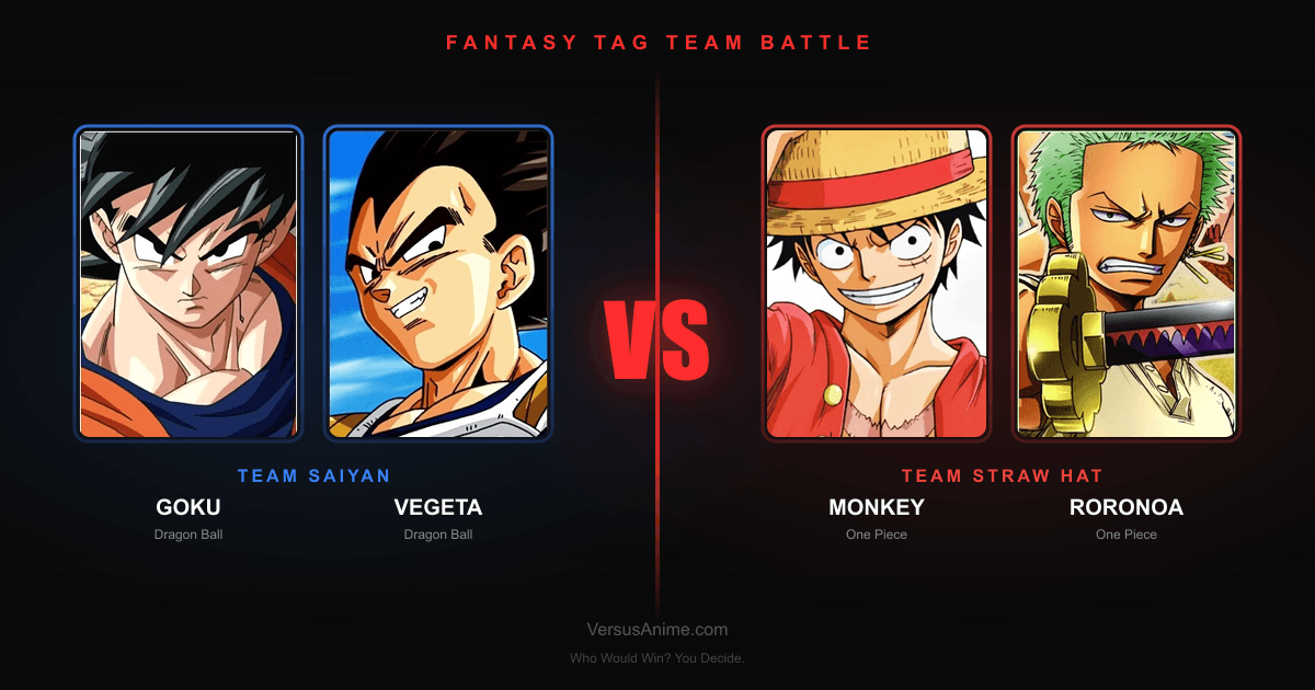 Goku & Vegeta vs Luffy & Zoro - Tag Team Battle